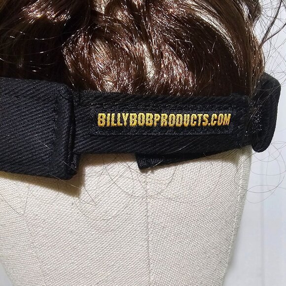 Billy Bob Man Bun Visor Costume Brown Hair Wig Hat Messy Disguise Funny Novelty - Picture 3 of 3